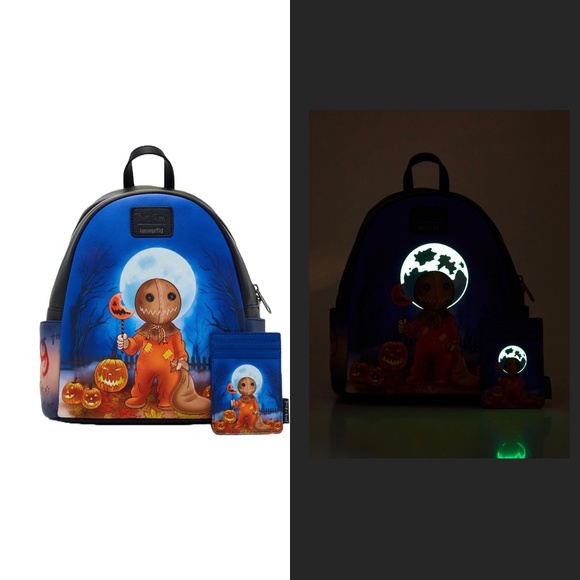Loungefly Trick \'R‎ Treat Glow-In-The-Dark Sam Mini Backpack And Cardholder main image 2